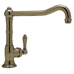 Single Handle Extended Cast Spout Faucet - Tuscan Brass (shown with metal handle) view