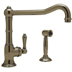 Single Handle Extended Cast Spout Faucet - Tuscan Brass (shown with metal handle) view