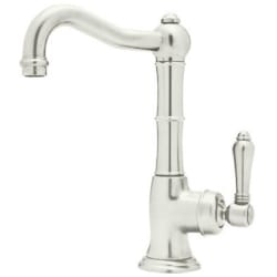 Single Handle Cast Spout Bar Faucet - Polished Nickel (shown with metal handle option) view