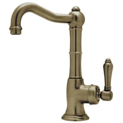 Single Handle Cast Spout Bar Faucet - Tuscan Brass (shown with metal handle option) view