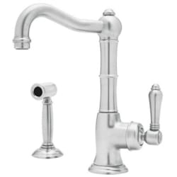 Single Handle Cast Spout Bar Faucet - Polished Chrome (shown with metal handle) view