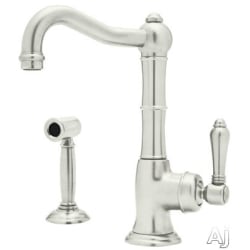 Single Handle Cast Spout Bar Faucet - Polished Nickel (shown with metal handle) view