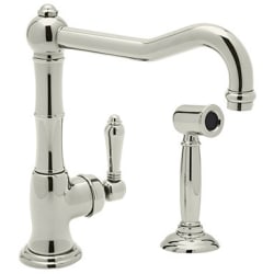 Single Handle Cast Spout Faucet - Polished Nickel (shown with metal handle) view