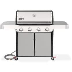 64 1/2 Inch Genesis S-415 Natural Gas Grill with 820 sq. in. Total Cooking Area, PureBlue Burner, Cooking Grates, Flavourizer Bars, and Grease Management System - Genesis S-415 Natural Gas In Stainless Steel view