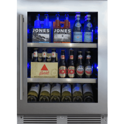 24 Inch Undercounter Beverage Center  - 24" Beverage Center, Stainless Steel Glass, Field Reversible Door view