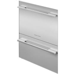 Stainless Steel Contemporary Square Handle Door Panels for Integrated 24” Tall Double DishDrawer™ Dishwashers, (Handles Included) - front view