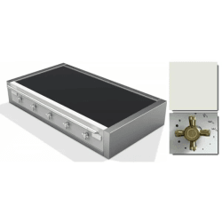 48 Inch Induction Rangetop  - 48 Inch Induction Rangetop in Angle View, Color Displayed: Stainless Steel view