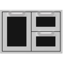 30 Inch Double Drawer and Storage Door Combination: Stealth - Front View view