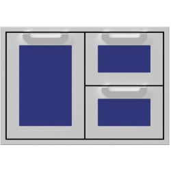 30 Inch Double Drawer and Storage Door Combination: Prince - Front View view