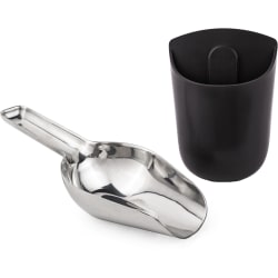Stainless Steel Ice Scoop + Holder for Opal™ Nugget Ice Maker: Matte Black - Stainless Steel Ice Scoop + Holder view