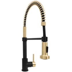 Single Handle Pull Down Spring Kitchen Faucet  - Pull Down Spring Single Handle Kitchen Faucet in Matte Black and Champagne Bronze view