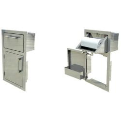 17 Inch Paper Towel Holder and Door Combo Unit: Left Hinge - Left Door view