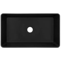 33 Inch Apron Front Single Bowl Kitchen Sink  - 33 Inch Apron Front Single Bowl Kitchen Sink with Drain Hole Center view