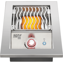 14 Inch Built-In Single Drop-In Side Burner  - Built-In 700 Series Single Infrared Burner with Stainless Steel Cover view