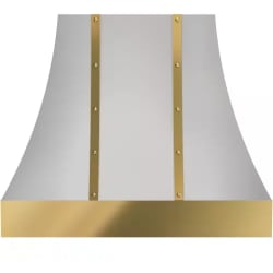 Hood Banding Kit in Polished Gold Finish for 36 Inch Alto Wall Custom Hood - Hood Banding Kit in Polished Gold Finish for 36 Inch Alto Wall Custom Hood view