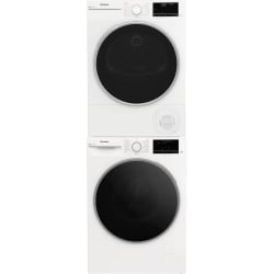 Stacked Front Load Washer and Electric Dryer Set in White - 24 Inch Front Load Washer dyer view