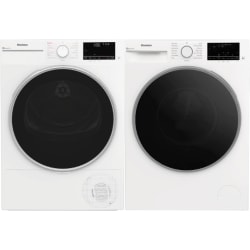 Side-by-Side Front Load Washer and Electric Dryer Set in White - Side by Side Washer and Dryer Set view