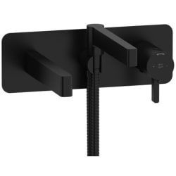 Wall Mount Tub Filler Trim  - Paradox™ Wall Mount Tub Filler Trim with Hand Shower in Black view