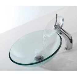 17 Inch Clear Glass Vessel Sink Combination  - Featured View view