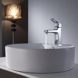 18 1/2 Inch Round Ceramic Sink  - Front View view
