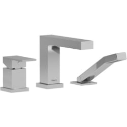 3-Hole Deck Mount Tub Filler Trim  - Kubik 3-Hole Deck Mount Tub Filler Trim with Hand Shower in Chrome view