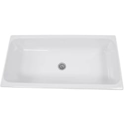 35-1/2 Inch Top Mount Fireclay Bath Single Vessel Sink  - 35 1/2 Inch Top Mount Fireclay Bath Single Vessel Sink with Center Drain Position view