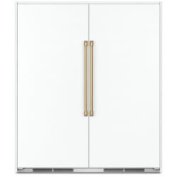 Side-by-Side Column Set with 33 Inch Refrigerator and 33 Inch Freezer in Matte White with Brushed Bronze Handles - Column Set view