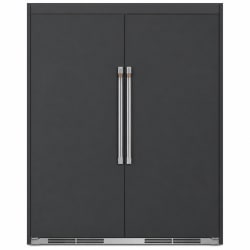 Side-by-Side Column Set with 33 Inch Refrigerator and 33 Inch Freezer in Matte Black - Column Set view