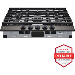 30 Inch Gas Cooktop  - 30 Inch Gas Cooktop in Black Stainless Steel view