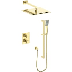 Crystal Bay Thermostatic 2-Point Shower System - Crystal Bay Thermostatic Shower System in Polished Gold view