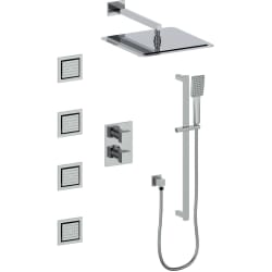 Crystal Bay Thermostatic 3-Point Shower System - Crystal Bay Thermostatic Shower System in Chrome view