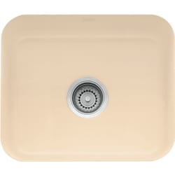 21 Inch Undermount Single Bowl Fireclay Sink: Bisque - Bisque Main View view