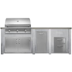96 Inch Outdoor Kitchen Island  - Haven Outdoor™ 96" Harbor Gray Outdoor Kitchen Island view
