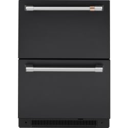 24 Inch Built-In Dual Drawers Refrigerator - Matte Black with Brushed Stainless Hardware (Standard) view