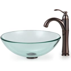 16 1/2 Inch Clear Glass Vessel Sink  - Featured View view