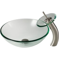 17 Inch Clear Glass Vessel Sink Combination  - 17 Inch Clear Glass Vessel Sink Combination view
