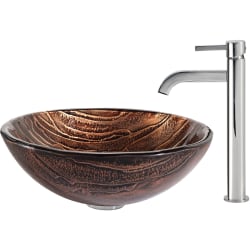 17 Inch Tempered Glass Vessel Sink  - Gaia Glass Vessel Sink view