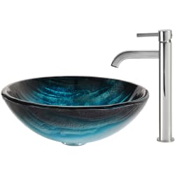 17 Inch Tempered Glass Vessel Sink  - Kraus Sink view