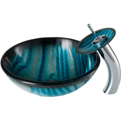 17 Inch Tempered Glass Vessel Sink  - Kraus Sink view
