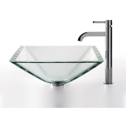 18 Inch Aquamarine Glass Vessel Sink  - Kraus Sink view