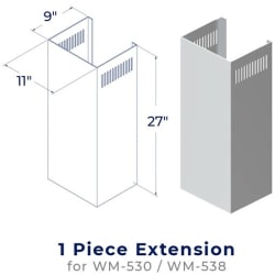 Chimney Extension for Wall Mount Range Hoods (WM-530 / WM-538) - Chimney Extension view