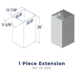Chimney Extension for IS-200 Canopy Island Range Hoods - Chimney Extension view