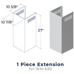 Chimney Extension for WM-630 Canopy Wall Mount Range Hood - Chimney Extension view