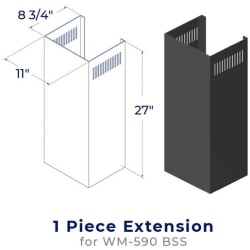 Chimney Extension for WM-590 Wall Mount Range Hood - Chimney Extension view