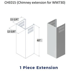 Chimney Extension for WM-730 Wall Mount Range Hood - Chimney Extension view