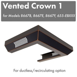 Vented Crown Molding Profile 1 for Wall Mount Range Hood - Crown Molding view
