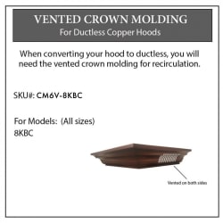 Vented Crown Molding Profile 6 for Wall Mount Range Hood - Crown Molding view