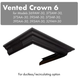Vented Crown Molding Profile 6 for Wall Mount Range Hood - Front View view