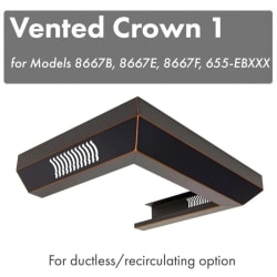 Vented Crown Molding Profile 6 for Wall Mount Range Hood - Front View view