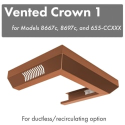 Vented Crown Molding Profile 6 for Wall Mount Range Hood - Front View view